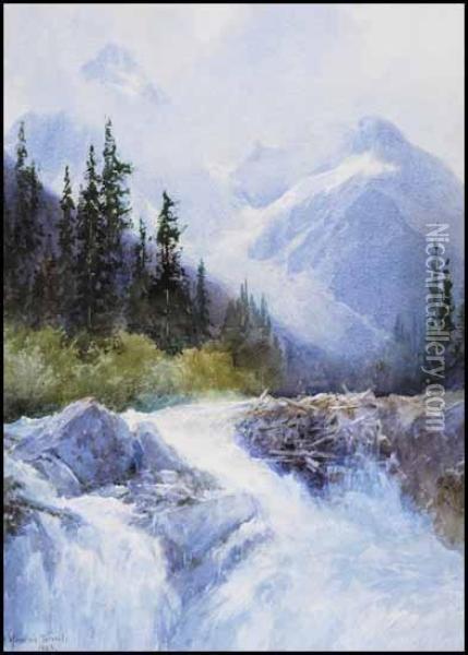 A Mountain Torrent Oil Painting - Frederic Marlett Bell-Smith