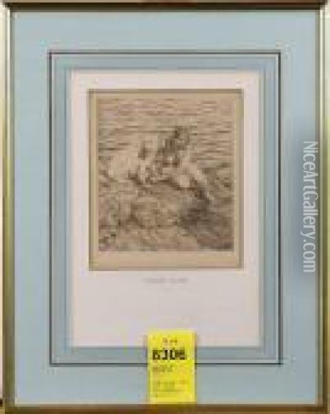 Sappo, 1917,signerad Zorn Oil Painting - Anders Zorn