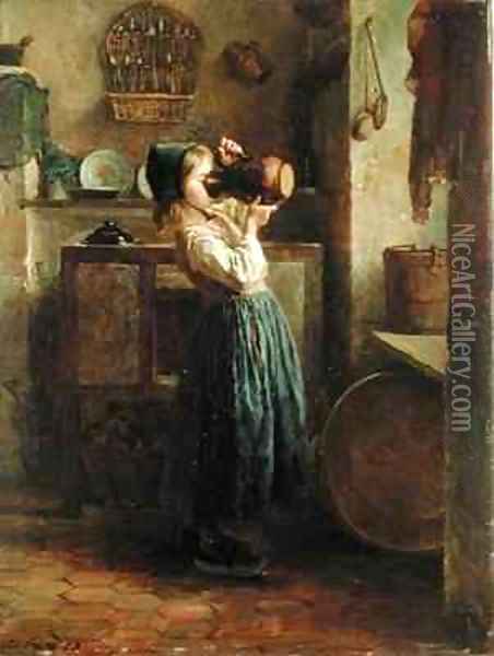 Helping Herself Oil Painting - Edouard Frere