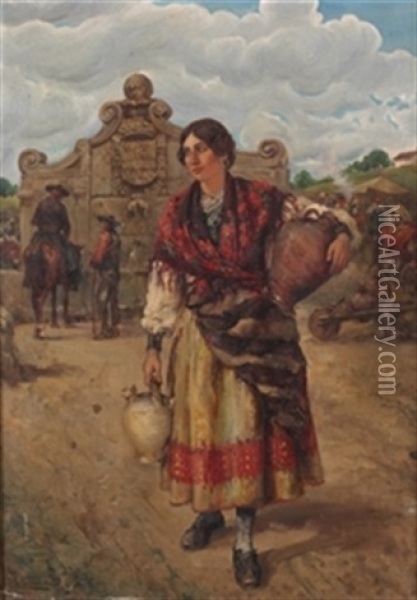Mujer Castellana Oil Painting - Emilio Poy Dalmau