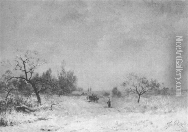 Kleine Winterlandschaft Oil Painting - Jules Charles Rozier