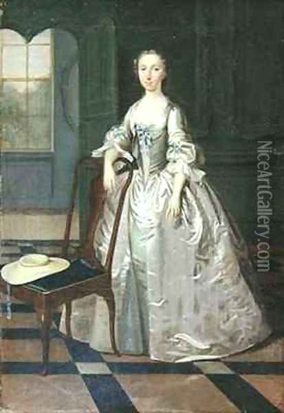 A Lady in a Drawing Room Oil Painting - Arthur Devis
