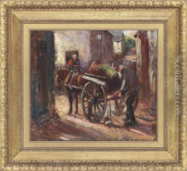 The Vegetable Cart Oil Painting - Harry Filder