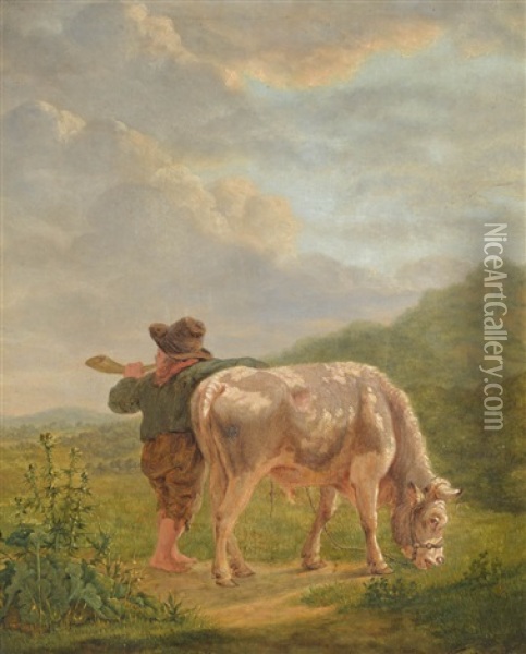 Le Taureau Oil Painting - Martinus Antonius Kuytenbrouwer the Elder