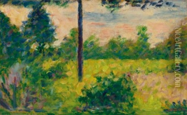 A Barbizon Oil Painting - Georges Seurat
