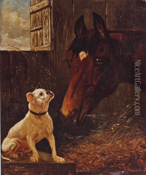 Stable Friends Oil Painting - Henry Collins Bispham