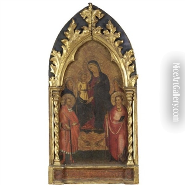 Madonna Col Bambino E Santi Oil Painting - Tommaso del Mazza (Master of Santa Verdiana)