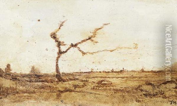 Plaine Aux Abords De La Foret De Fontainebleau Oil Painting - Theodore Rousseau