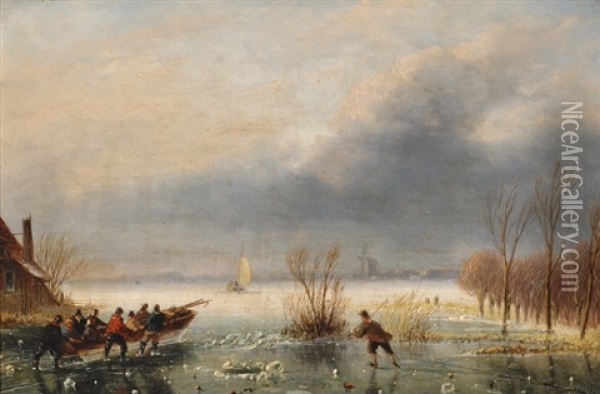 Icescape Oil Painting - Nicolaas Johannes Roosenboom