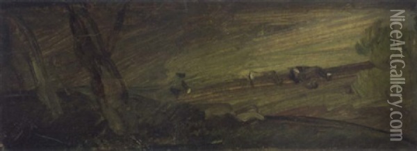 Kleine Grune Wiesenlandschaft Oil Painting - Wilhelm Busch