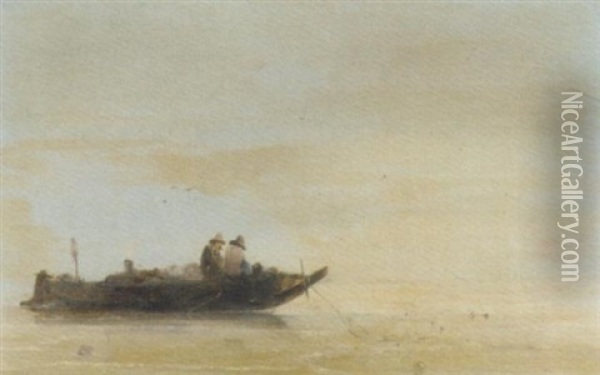 Fishermen At Dawn Oil Painting - Albertus Van Beest