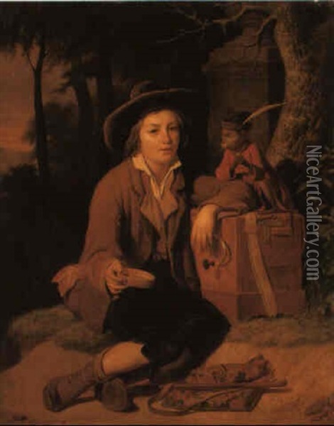 Le Musicien Ambulant Oil Painting - Martin Droelling
