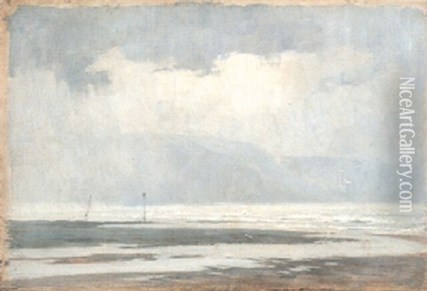Coastal Scene: Morning Oil Painting - Richard Parkes Bonington