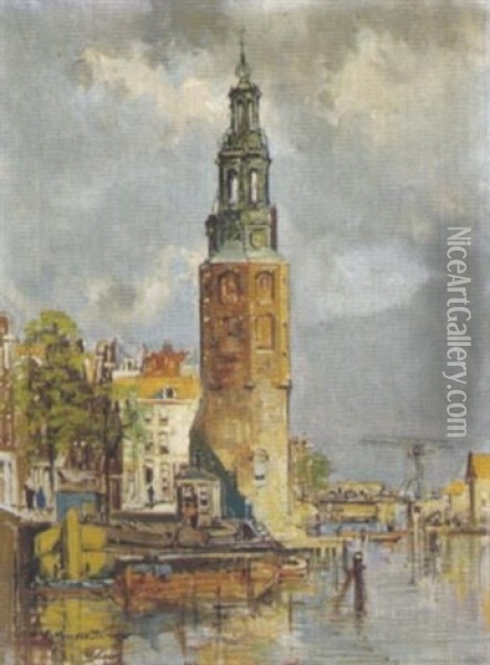 Ansicht (aus Amsterdam?) Oil Painting - Jan Hermanus Melchior Tilmes