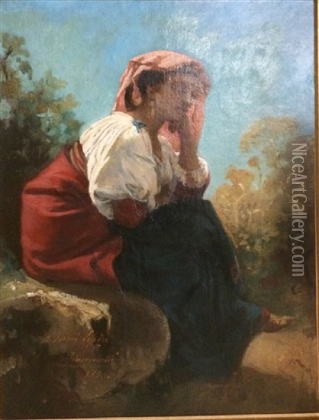 Etude De Femme Italienne Oil Painting - Felix Henri Giacomotti