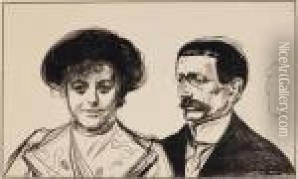 Anna Und Walter Leistikow Oil Painting - Edvard Munch