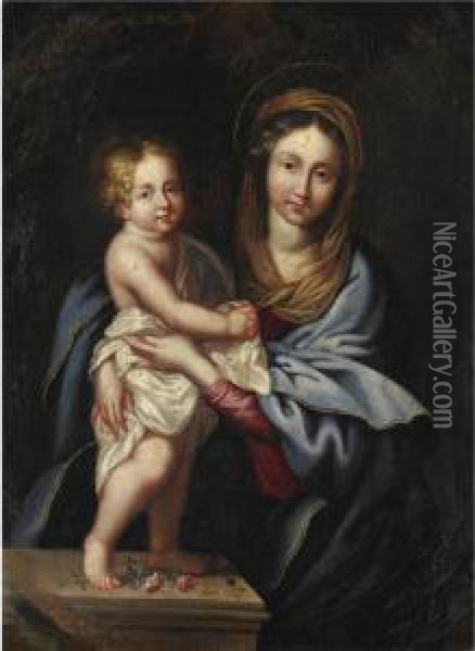 Madonna Col Bambino Oil Painting - Pierre Ii Mignard