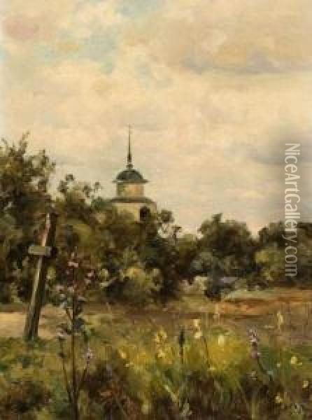 Paysage Avec Une Eglise. Oil Painting - Maria Fedorova