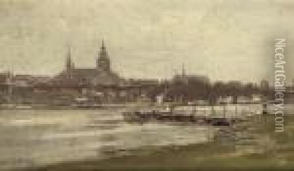 A View Of Nijmegen Oil Painting - Louis Apol