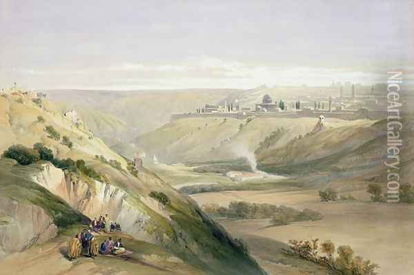 Jerusalem, April 5th 1839, plate 18 from Volume I of The Holy Land, engraved by Louis Haghe 1806-85 pub. 1842 Oil Painting - David Roberts