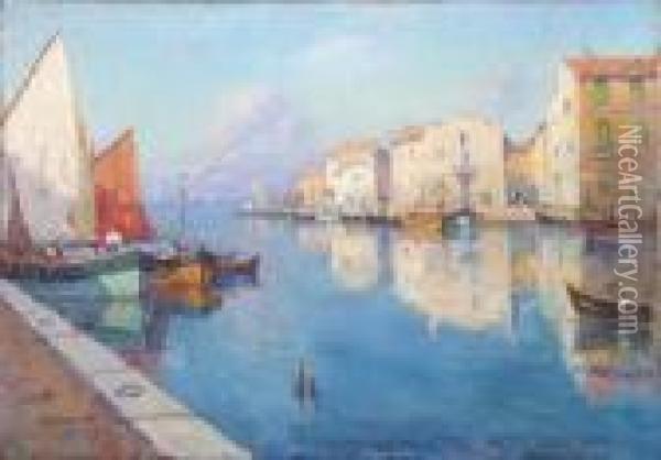 Fishing Village Oil Painting - Vincent Manago