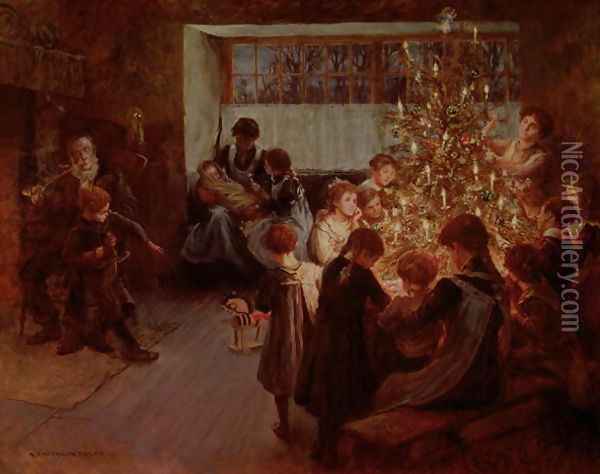 The Christmas Tree, 1911 Oil Painting - Albert Chevallier Tayler