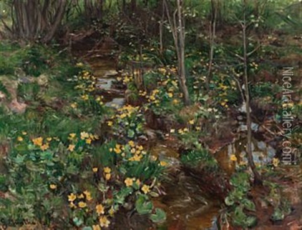 Bekkeblom Oil Painting - Gerhard Peter Franz Vilhelm Munthe
