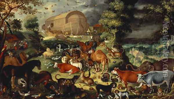 The Animals Entering the Ark Oil Painting - Jacob II Savery