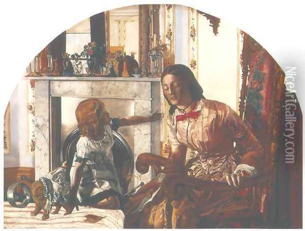 Mother and Child Oil Painting - Frederic George Stephens