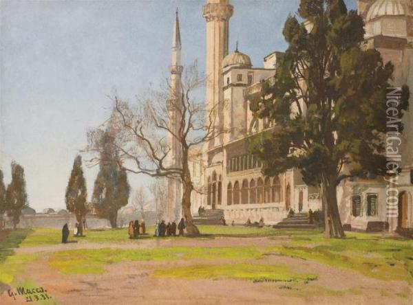 Mosquee A Istanbul Oil Painting - Georg Macco