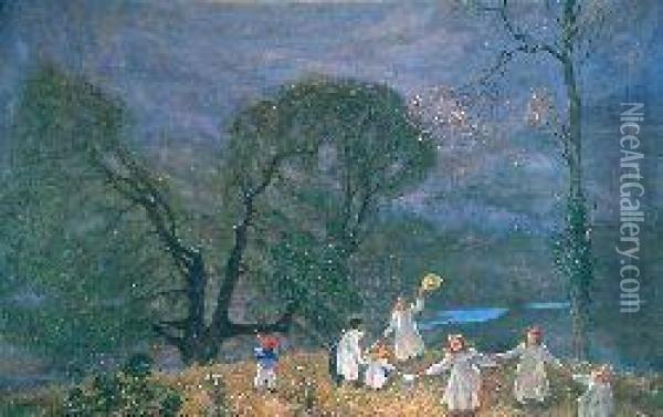 Moonlit Revels Oil Painting - Archibald Standish Hartrick