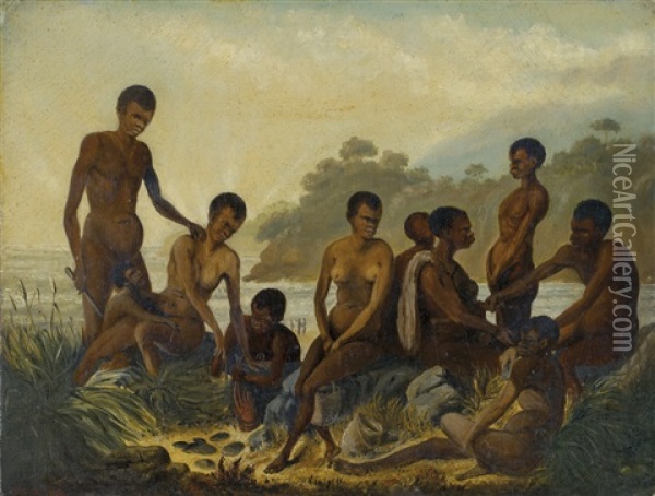 Aborigines Of Van Diemen's Land Oil Painting - Robert Neill