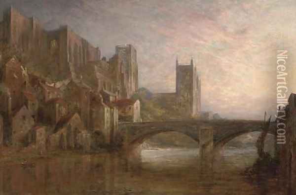 Durham from the river Oil Painting - Pollok Sinclair Nisbet