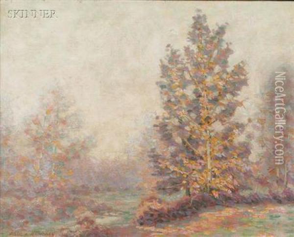 Trees Through The Mist Oil Painting - Paul A. Randall