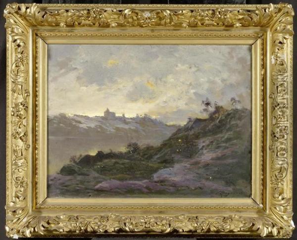 Landscape With Mountains Oil Painting - Emile Cagniart