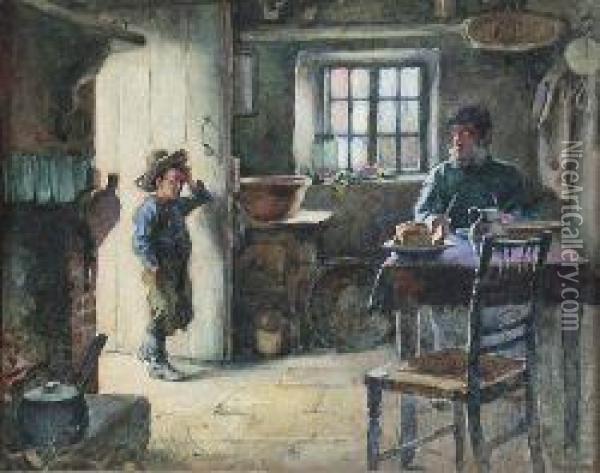 At The Cottage Door Oil Painting - Alexander Stuart Boyd