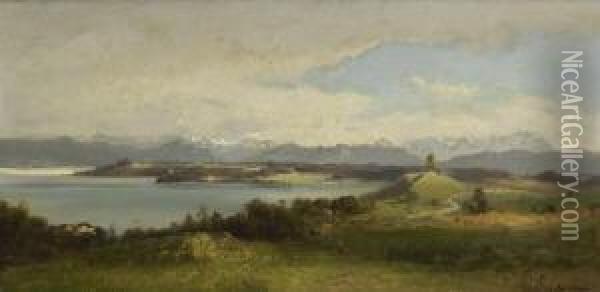 Am Starnberger See. Oil Painting - Ferdinand Feldhutter