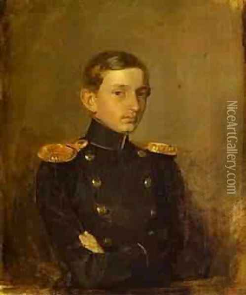 Portrait Of M P Zhdanovich 1846-47 Oil Painting - Pavel Andreevich Fedotov