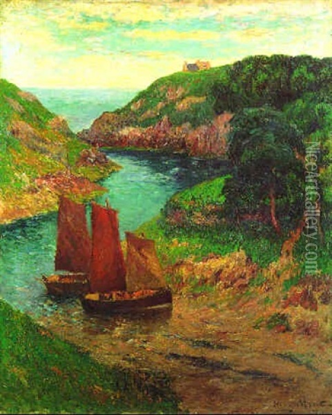 Le Port De Brigneau, Finistere Oil Painting - Henry Moret