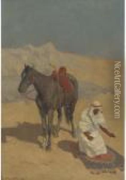 A Prayer In The Desert Oil Painting - Rudolf Otto Von Ottenfeld