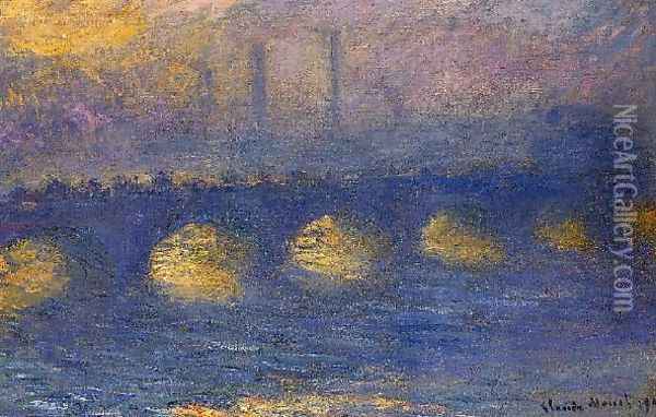 Waterloo Bridge Overcast Weather3 Oil Painting - Claude Oscar Monet