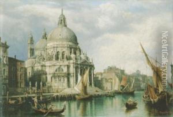 Blick Auf Sta.maria Della Salute In Venedig Oil Painting - Heinrich Jaeckel