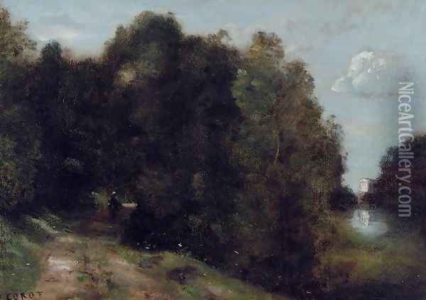 A Road through the Trees Oil Painting - Jean-Baptiste-Camille Corot