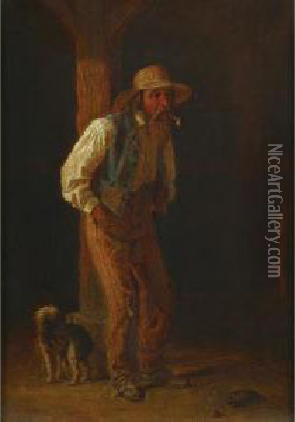 A Poor White Oil Painting - Thomas Waterman Wood