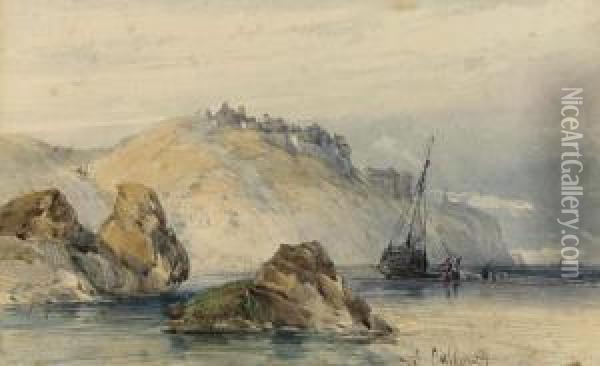 Shipping Off The Coast Of Granville, Normandy Oil Painting - William Callow