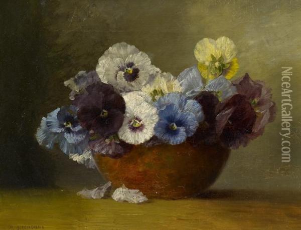 Pansies Oil Painting - Max Theodor Streckenbach