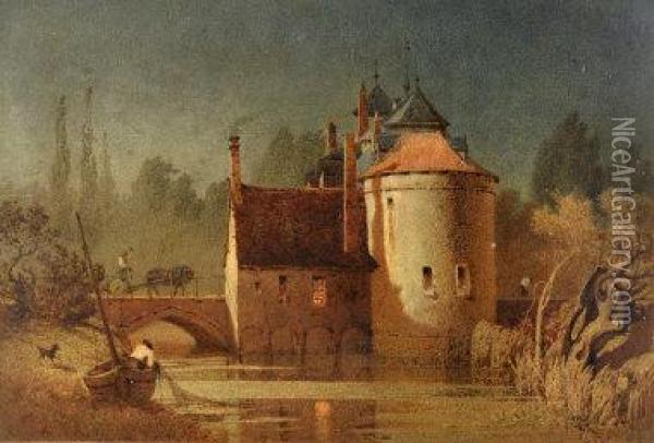 La Porte De Bourlet Bruges Oil Painting - William Henry Fisk