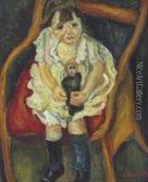 La Petite Fille A La Poupee Oil Painting - Chaim Soutine