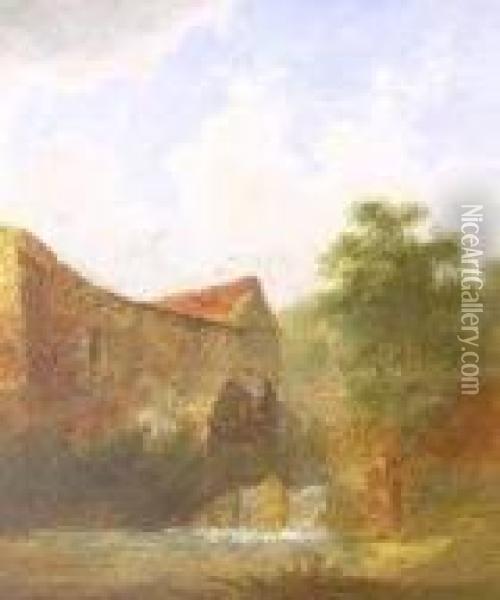 Watermill Oil Painting - Charles Morris