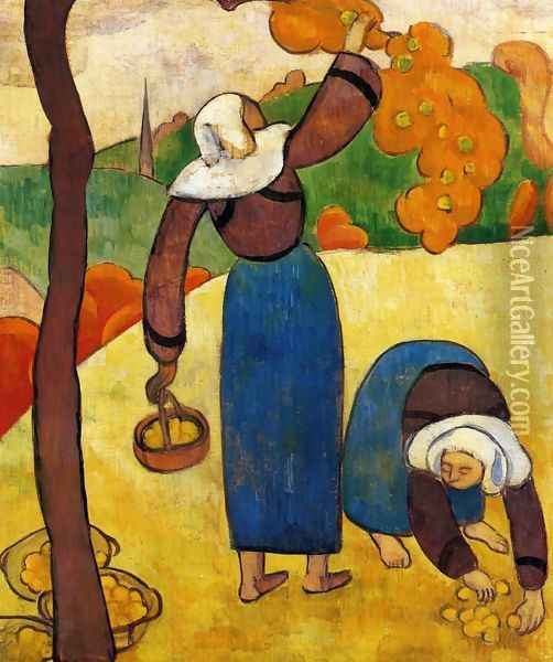 Breton Peasants Oil Painting - Emile Bernard